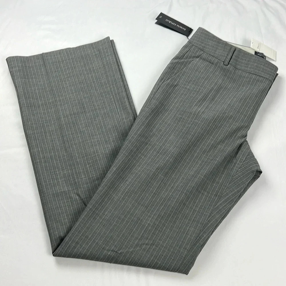 Banana Republic New Women 10L Striped Wool Blend Trouser No.215 Martin Fit Pant
